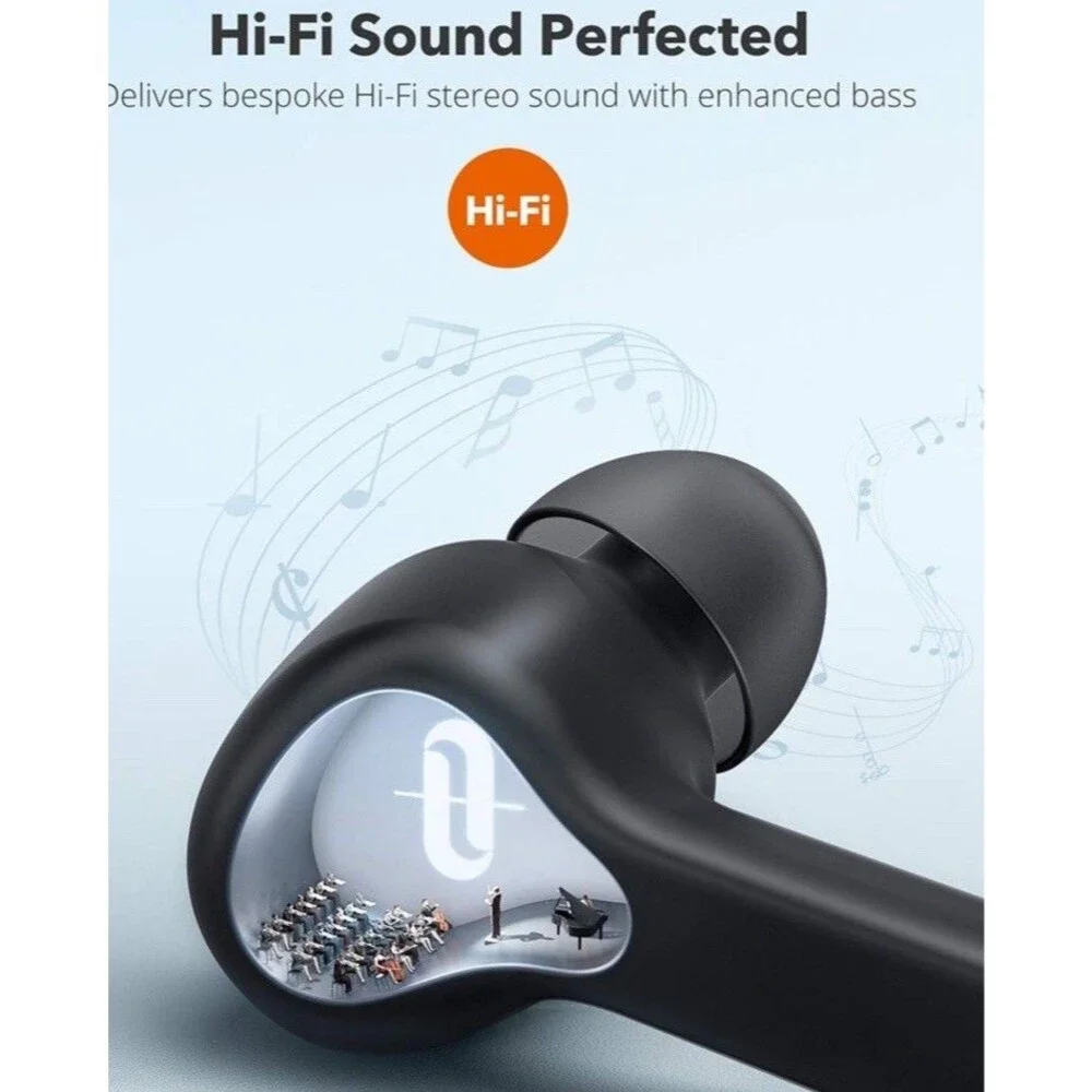 Taotronics Soundliberty 53 Bluetooth Headphones True Wireless Stero–Black NIB